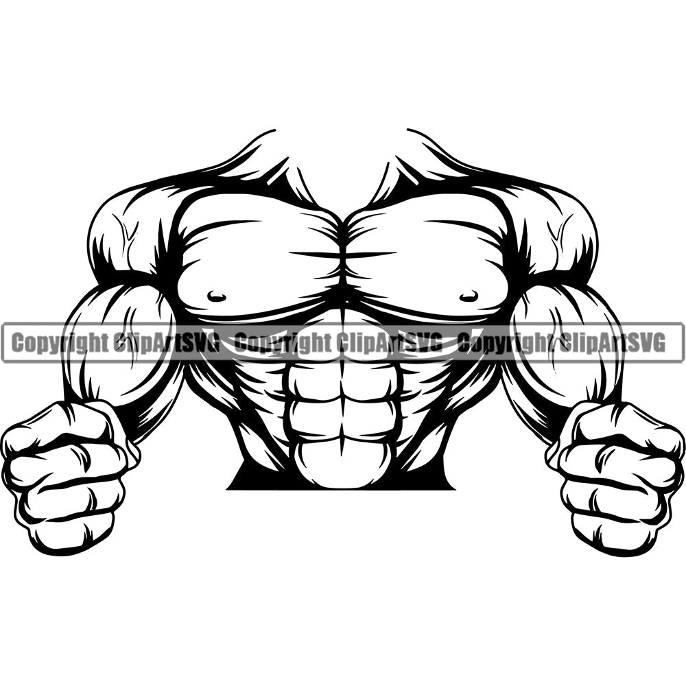 Bodybuilding Athlete Bodybuilder Fitness Trainer Gym Workout Training Muscle Sport Bodybuild Train Health Healthy Lifestyle Weightlifting No Head Hands Hold Holding Muscles Fit Weights No head Design Element Silhouette Art Design Logo Clipart SVG