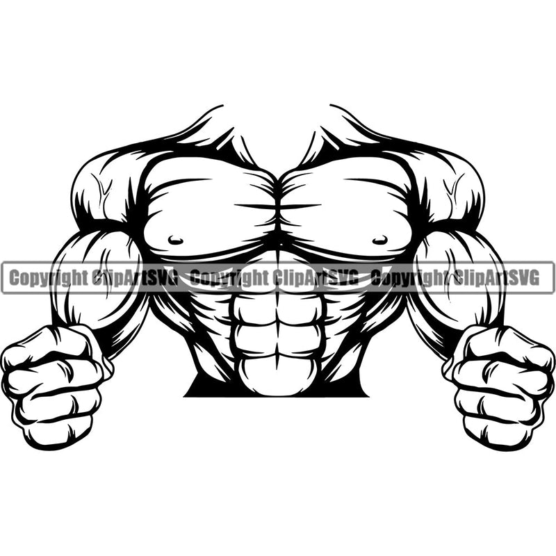 Bodybuilding Athlete Bodybuilder Fitness Trainer Gym Workout Training Muscle Sport Bodybuild Train Health Healthy Lifestyle Weightlifting No Head Hands Hold Holding Muscles Fit Weights No head Design Element Silhouette Art Design Logo Clipart SVG