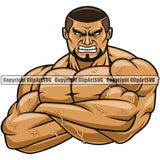 Bodybuilding Athlete Bodybuilder Fitness Trainer Gym Workout Training Muscle Sport Bodybuild Train Health Healthy Lifestyle Weightlifting Man Mascot Mascots Flex Flexing Posing Fit Body Strong Esport Color Art Design Logo Clipart SVG