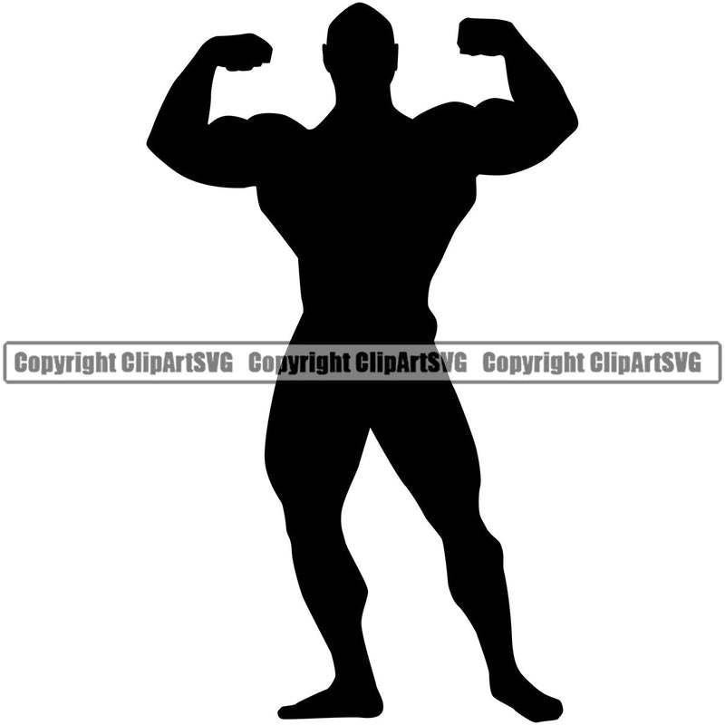 Bodybuilding Athlete Bodybuilder Fitness Trainer Gym Workout Training Muscle Sport Bodybuild Train Health Healthy Lifestyle Weightlifting Pose Posing Working Out Weight Silhouette Art Design Logo Clipart SVG