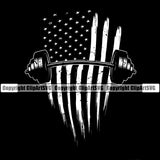 Bodybuilding Athlete Bodybuilder Fitness Trainer Gym Workout Training Muscle Sport Bodybuild Train Health Healthy Lifestyle Weightlifting Barbell Usa Us Flag Bar Working Out Weight Silhouette Art Design Logo Clipart SVG