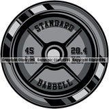 Bodybuilding Athlete Bodybuilder Fitness Trainer Gym Workout Training Muscle Sport Bodybuild Train Health Healthy Lifestyle Weightlifting Weight Plate #6 45 Pound Weights Barbell Bar Color Art Design Logo Clipart SVG