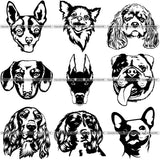27 Dog Breed Head Face Designs SUPER VALUE BUNDLE ClipArt SVG