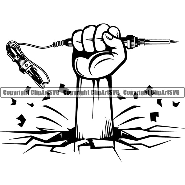 Electronic Board Soldering Iron Tool Computer  Equipment ClipArt SVGS