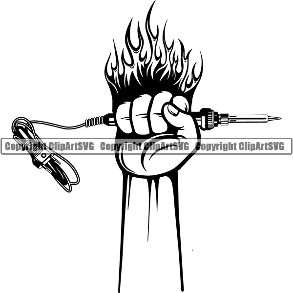 Electronic Board Soldering Iron Tool Computer  Equipment ClipArt SVGS