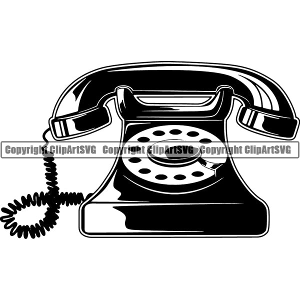Telephone Phone Cell Communication Connection ClipArt SVG