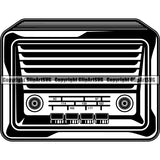 Vintage Radio Player Receiver Cassette Tape Recorder Retro Audio Equipment ClipArt SVG