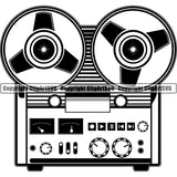 Vintage Radio Player Receiver Cassette Tape Recorder Retro Audio Equipment ClipArt SVG