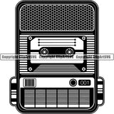 Cassette Tape Recorder Boom Box Boombox Radio Player ClipArt SVG