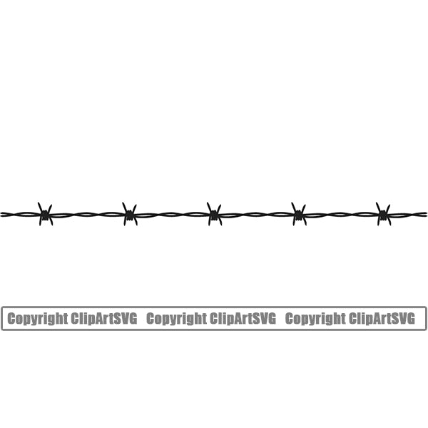 Design Element Barbed Wire Frame Border ClipArt SVG