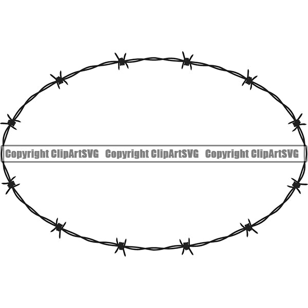 Design Element Barbed Wire Frame Border ClipArt SVG