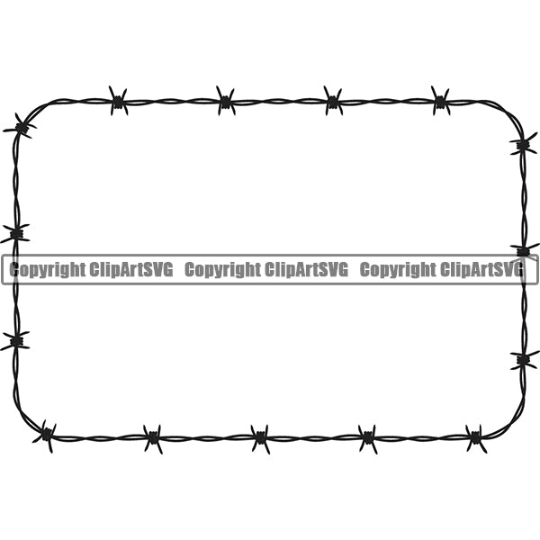 Design Element Barbed Wire Frame Border ClipArt SVG