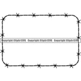 Design Element Barbed Wire Frame Border ClipArt SVG