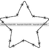 Design Element Barbed Wire Frame Border ClipArt SVG