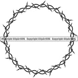 Design Element Barbed Wire Tribal Tattoo Frame Border ClipArt SVG