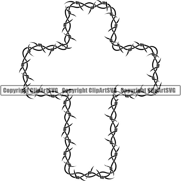 Design Element Barbed Wire Tribal Tattoo Frame Border ClipArt SVG