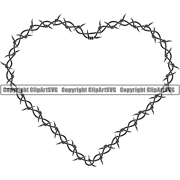 Design Element Barbed Wire Tribal Tattoo Frame Border ClipArt SVG