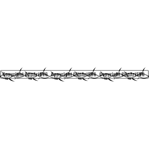 Design Element Barbed Wire Tribal Tattoo Frame Border ClipArt SVG
