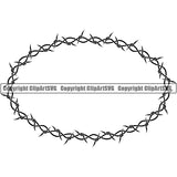 Design Element Barbed Wire Tribal Tattoo Frame Border ClipArt SVG