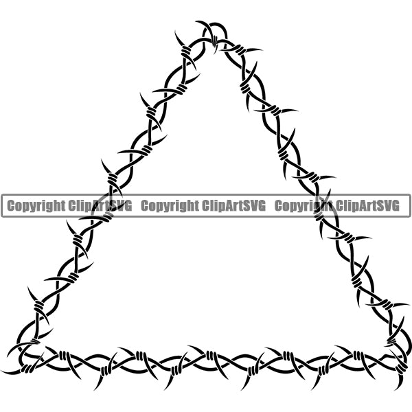Design Element Barbed Wire Tribal Tattoo Frame Border ClipArt SVG