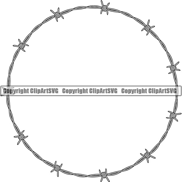 Design Element Barbed Wire Frame Border ClipArt SVG