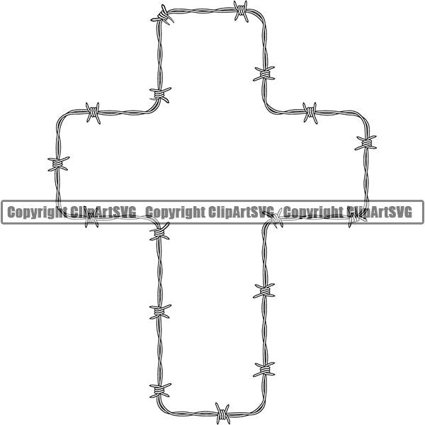 Design Element Barbed Wire Frame Border ClipArt SVG