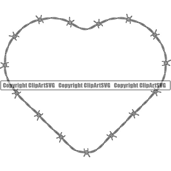 Design Element Barbed Wire Frame Border ClipArt SVG