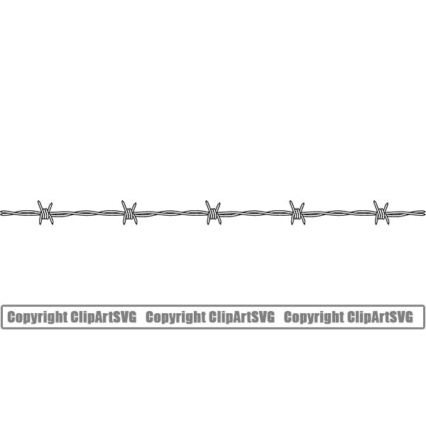 Design Element Barbed Wire Frame Border ClipArt SVG