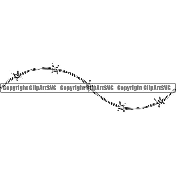Design Element Barbed Wire Frame Border ClipArt SVG