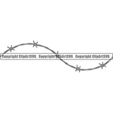Design Element Barbed Wire Frame Border ClipArt SVG