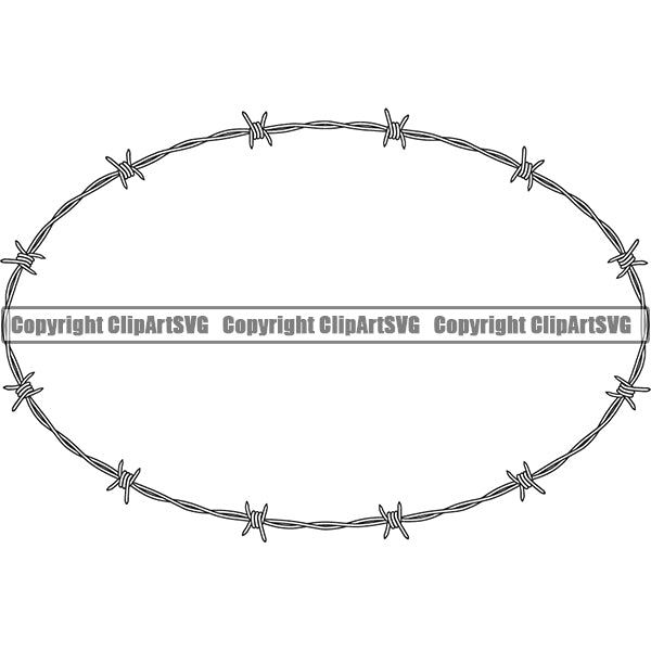Design Element Barbed Wire Frame Border ClipArt SVG