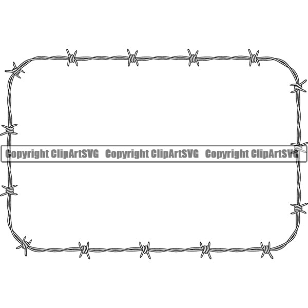 Design Element Barbed Wire Frame Border ClipArt SVG