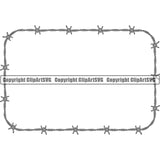 Design Element Barbed Wire Frame Border ClipArt SVG