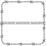 Design Element Barbed Wire Frame Border ClipArt SVG