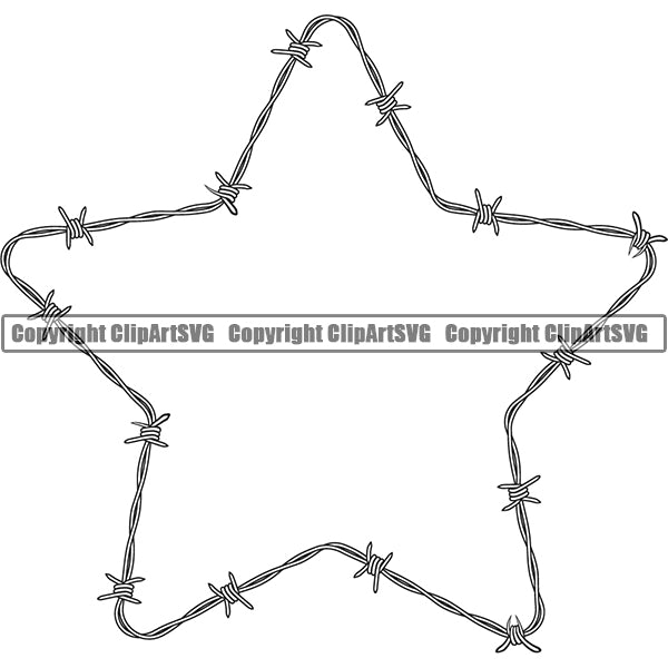 Design Element Barbed Wire Frame Border ClipArt SVG