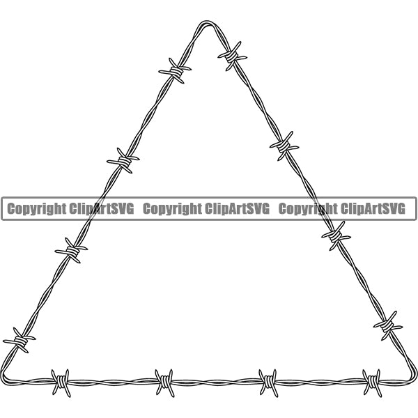 Design Element Barbed Wire Frame Border ClipArt SVG