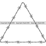 Design Element Barbed Wire Frame Border ClipArt SVG