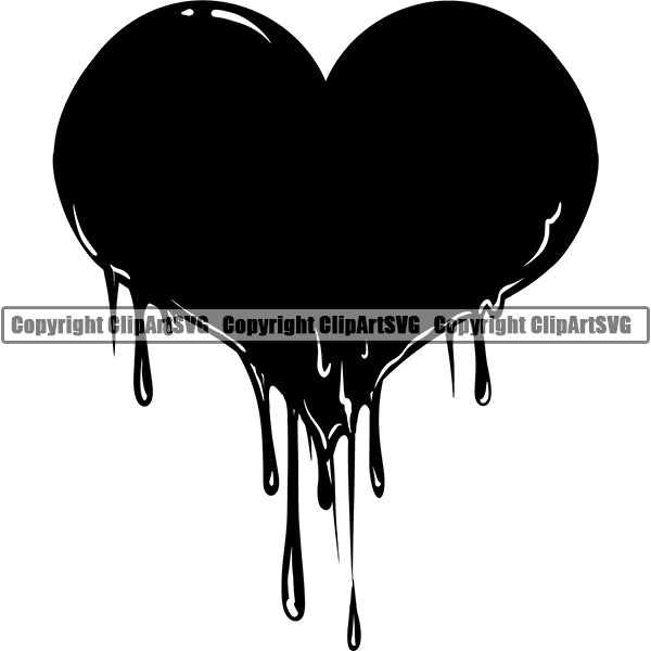 Design Element Bloody Heart Paint Water Liquid ClipArt SVG