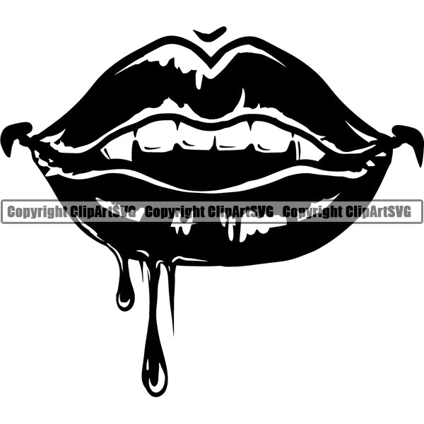 Design Element Bloody Lips Mouth Paint Water Liquid ClipArt SVG