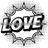 Design Element Callout Speech Bubble Love Comic Book ClipArt SVG