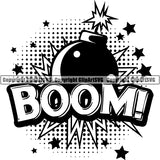 Design Element Callout Bomb Explosion Speech Bubble Comic Book ClipArt SVG