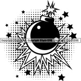 Design Element Callout Bomb Explosion Speech Bubble Comic Book ClipArt SVG