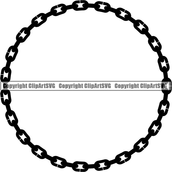 Design Element Metal Chain Link Frame Border ClipArt SVG
