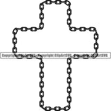 Design Element Metal Chain Link Frame Border ClipArt SVG