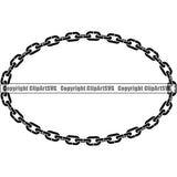 Design Element Metal Chain Link Frame Border ClipArt SVG