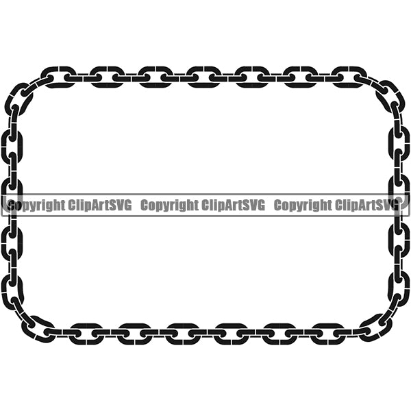 Design Element Metal Chain Link Frame Border ClipArt SVG