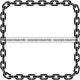 Design Element Metal Chain Link Frame Border ClipArt SVG