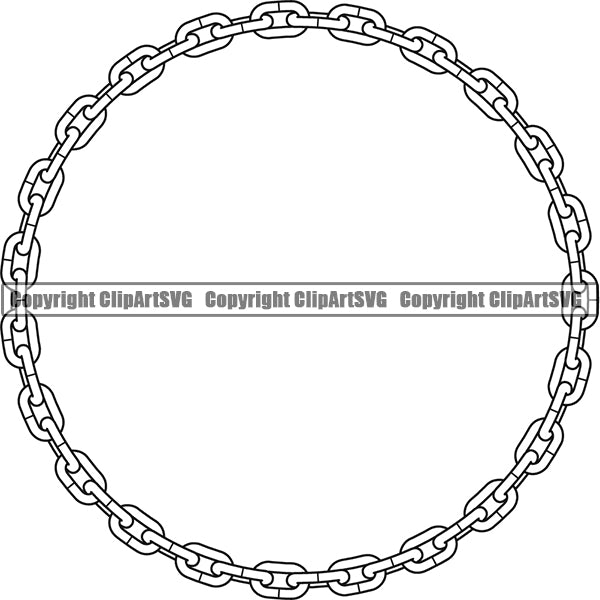 Design Element Metal Chain Link Frame Border ClipArt SVG
