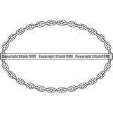 Design Element Metal Chain Link Frame Border ClipArt SVG
