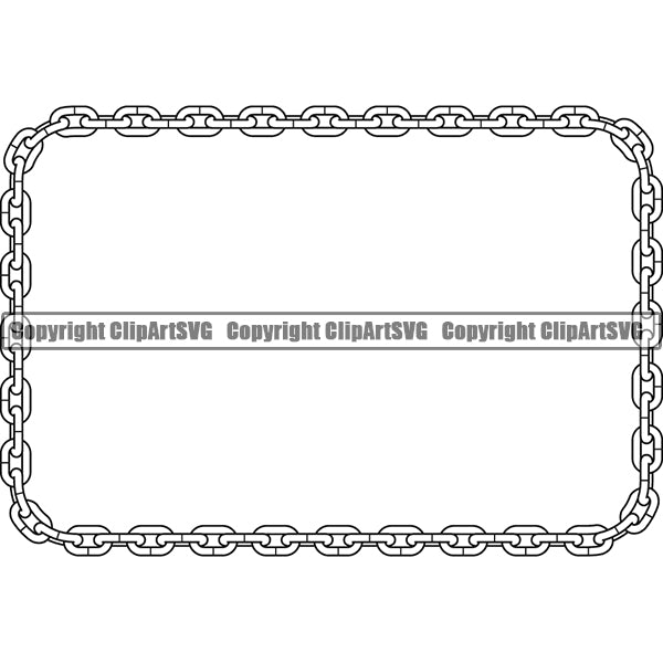 Design Element Metal Chain Link Frame Border ClipArt SVG